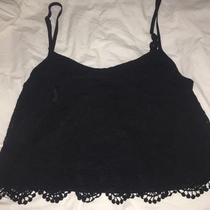 Cropped lace tank /black
